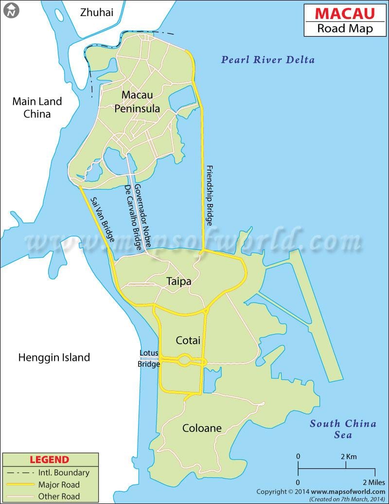 マカオ半島の地図