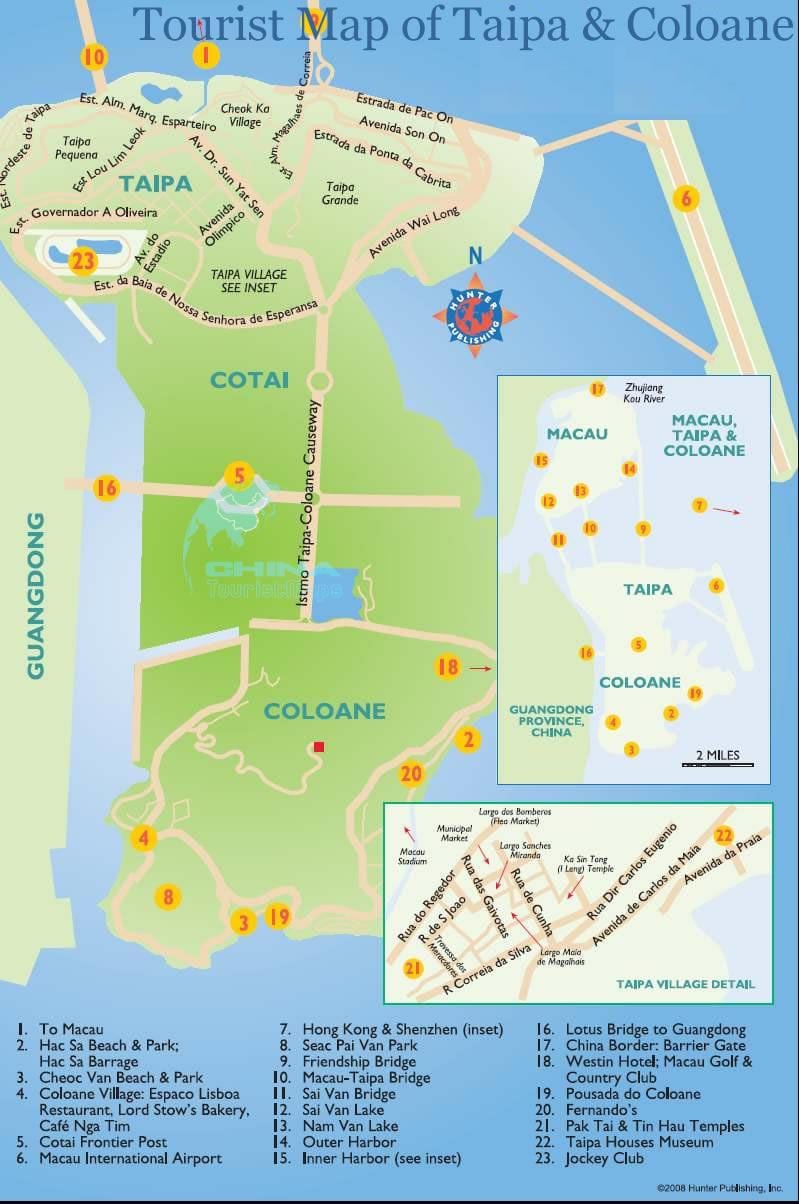 地図のマカオ島