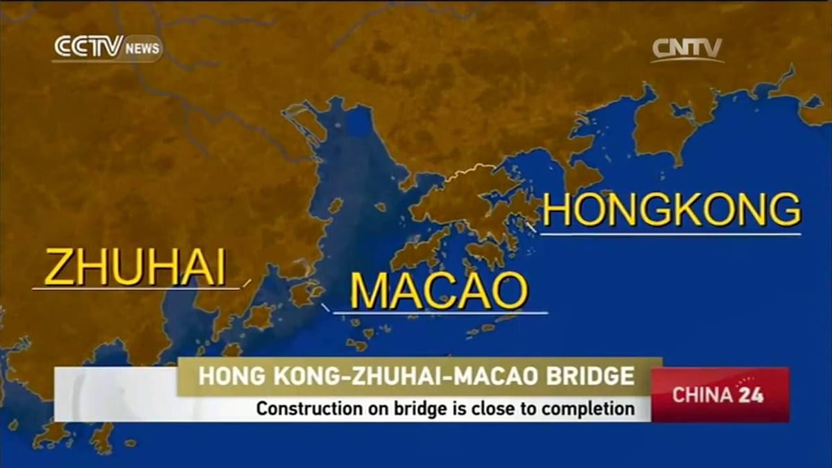 香港マカオ橋の地図