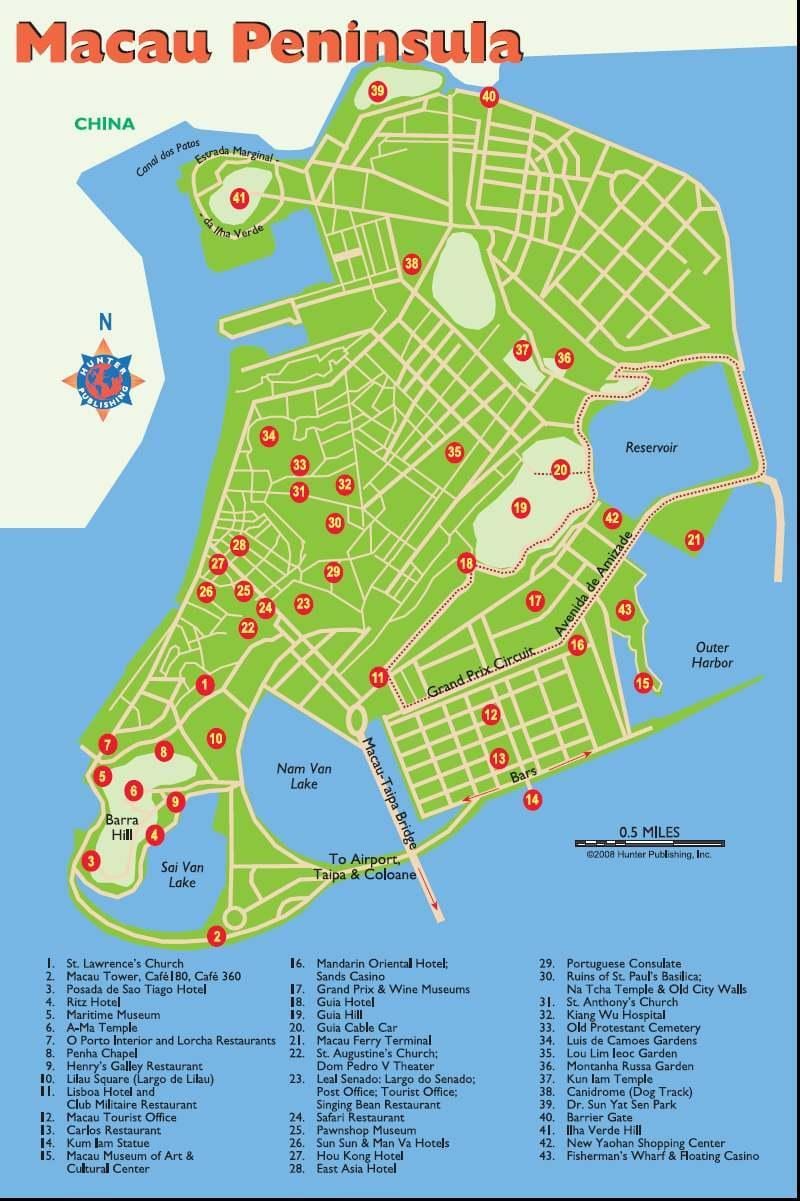マカオ観光地図