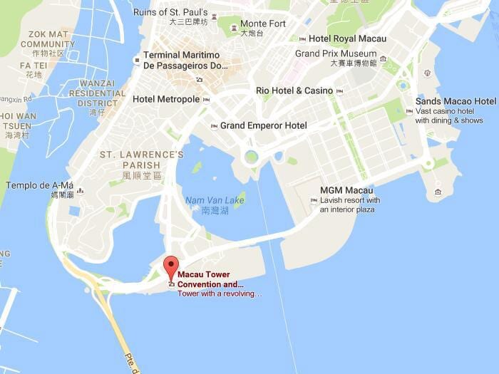 マカオタワーの地図