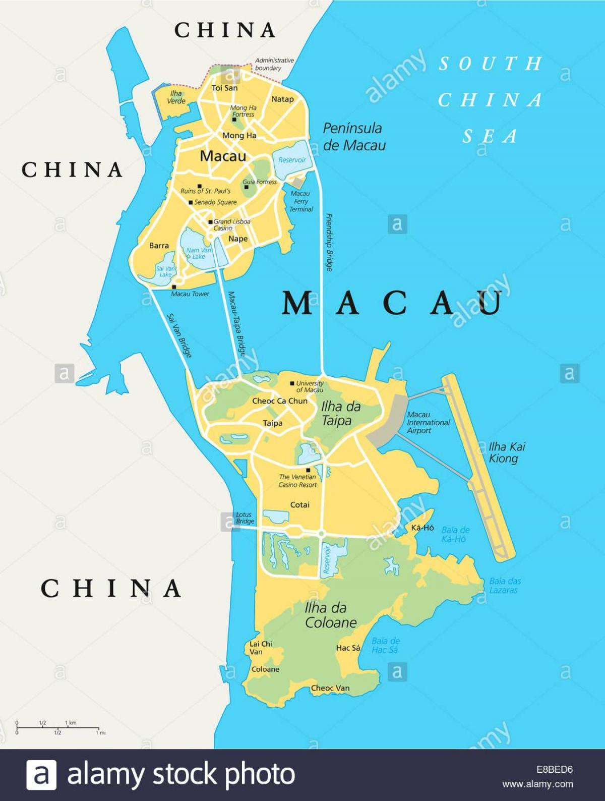 マカオ、中国地図